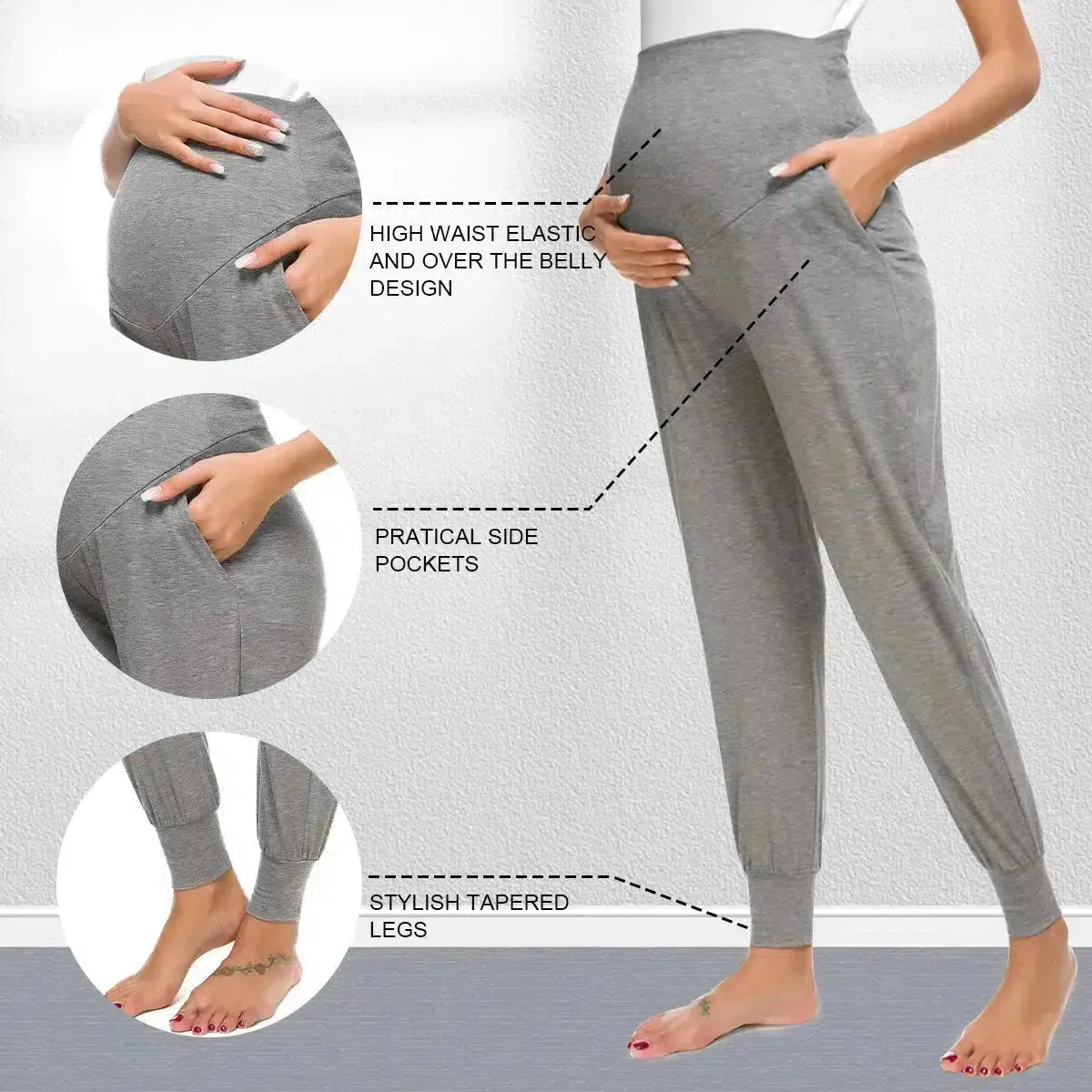 Pregnancy Stretch Lounge Pants with High Waist