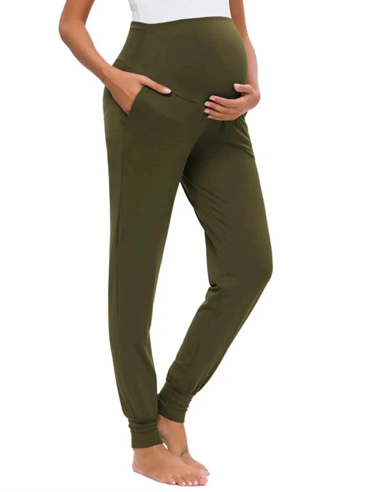 Pregnancy Stretch Lounge Pants with High Waist