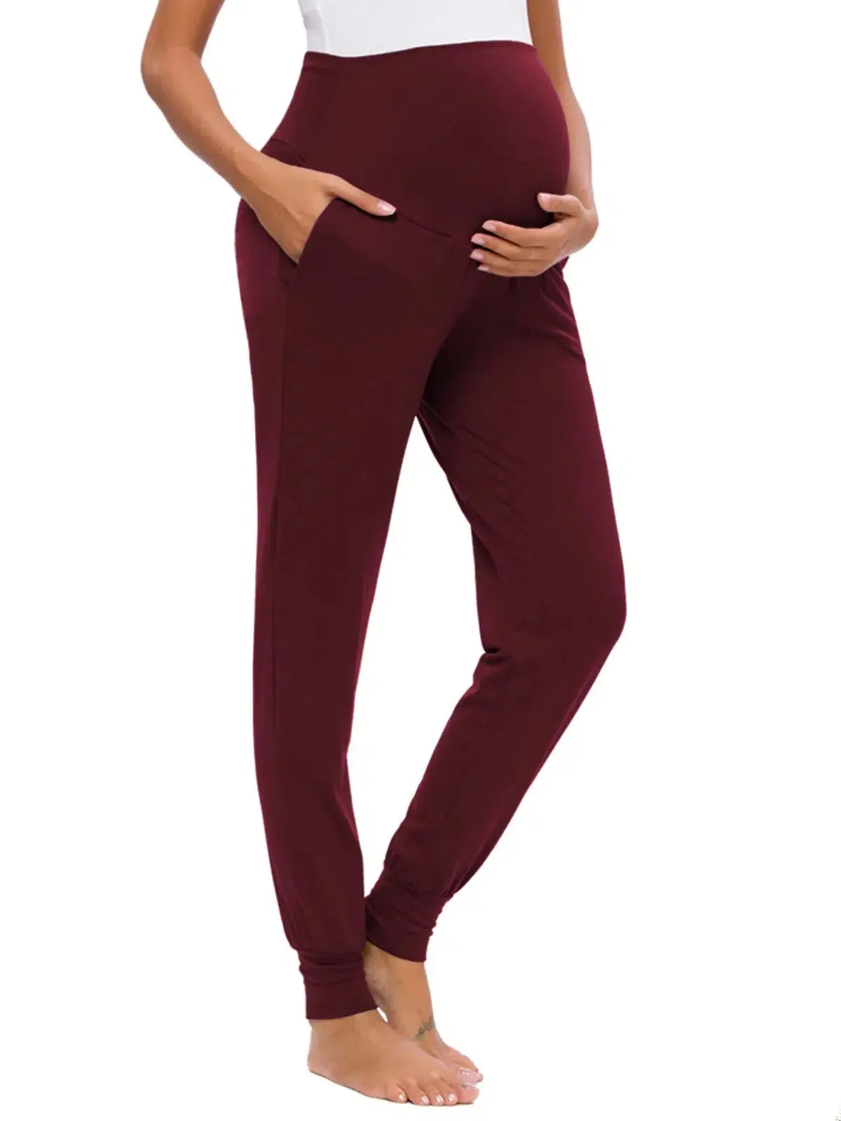 Pregnancy Stretch Lounge Pants with High Waist