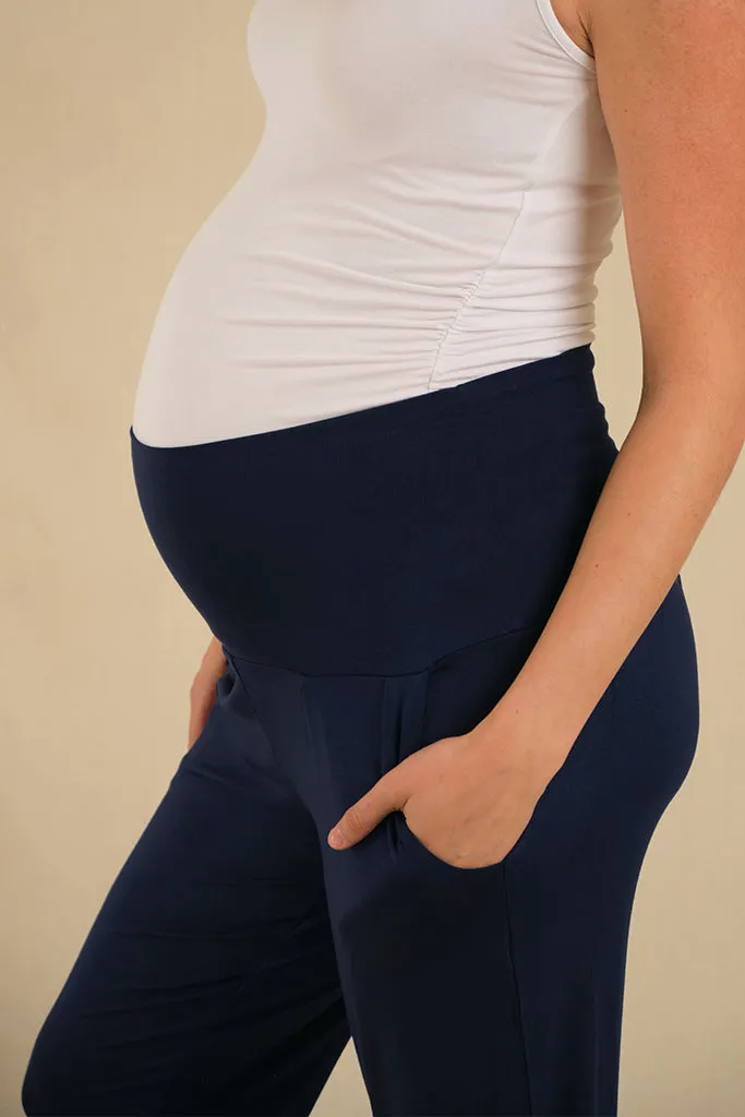 Softline Slouch Maternity Pants - Navy