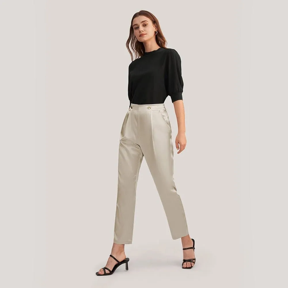 Spring Silk Pants - 100% Charmeuse Silk for Cool, Comfortable Style