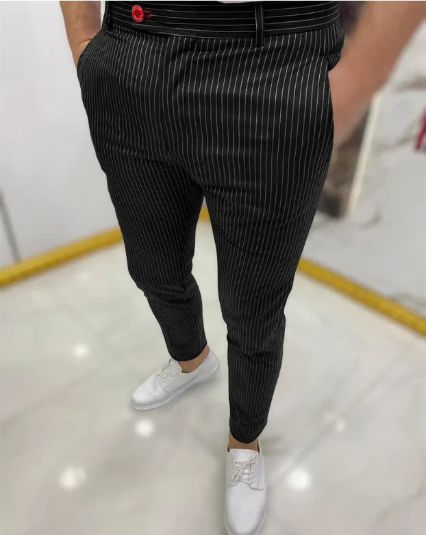 Thin Striped Slim Casual Pants