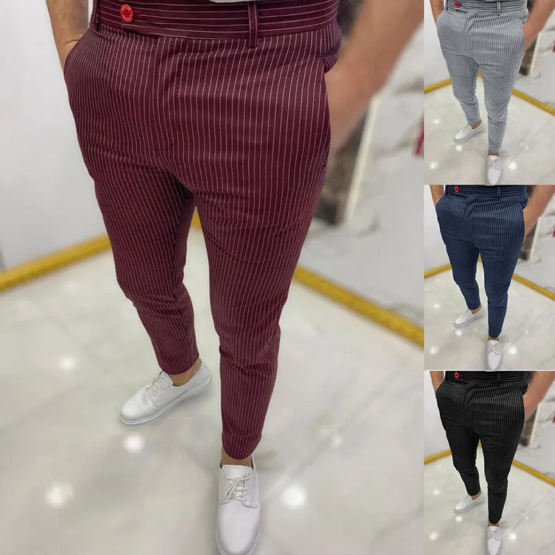 Thin Striped Slim Casual Pants