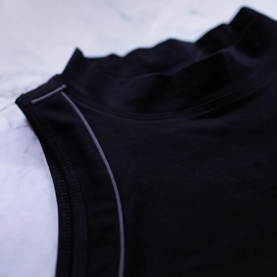 Tofu Reflective Detail Cut Out Crop Top