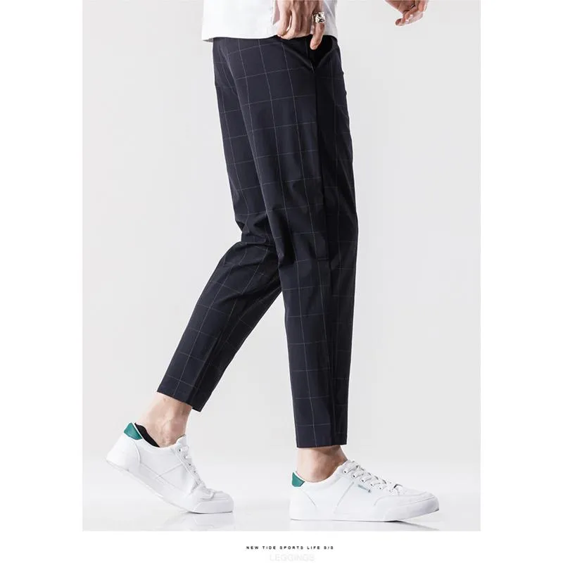 Trousers Plaid Casual Elasticity Business Pants