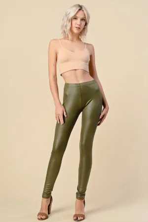 Vegan Leather Body Control Leggings