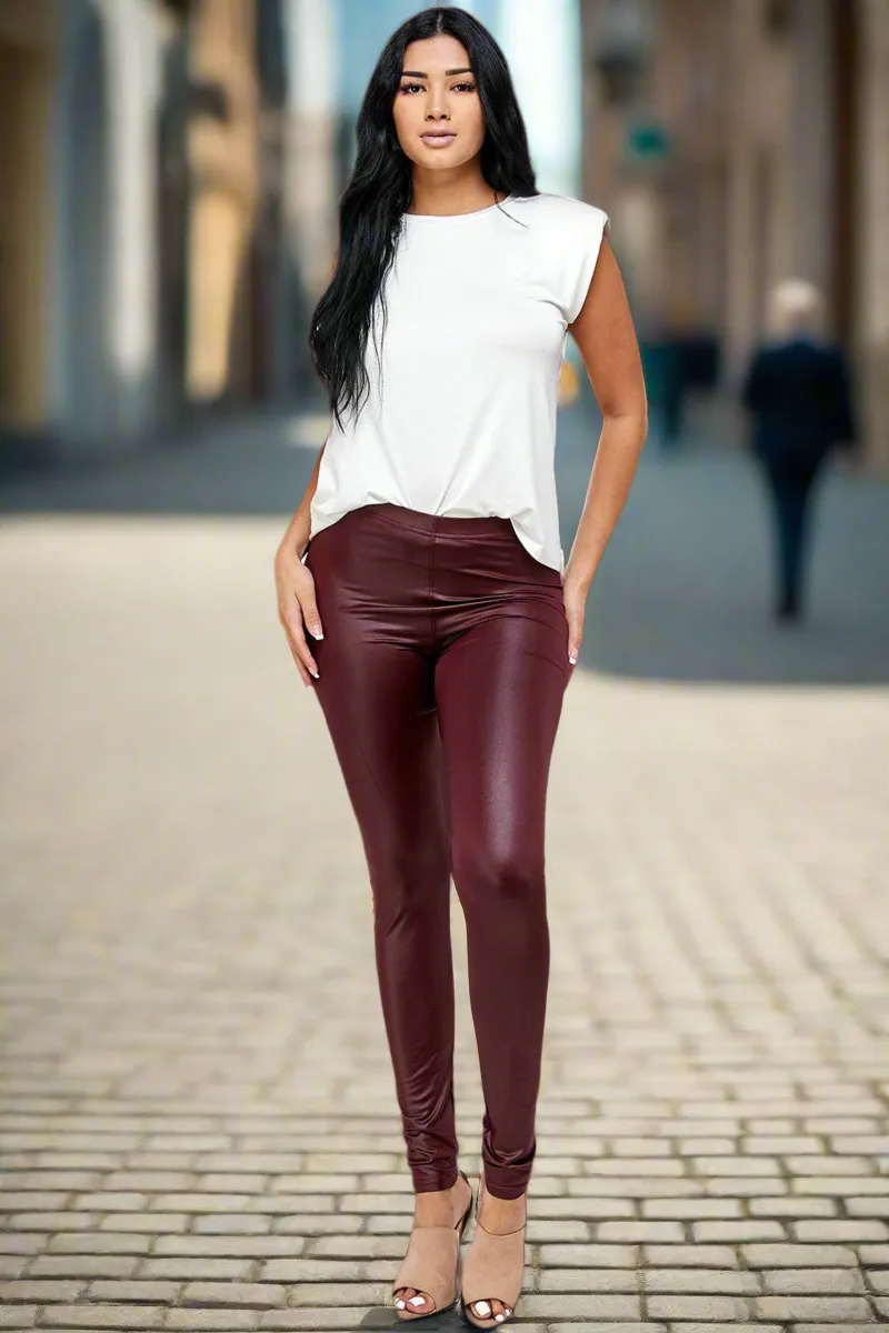 Vegan Leather Body Control Leggings