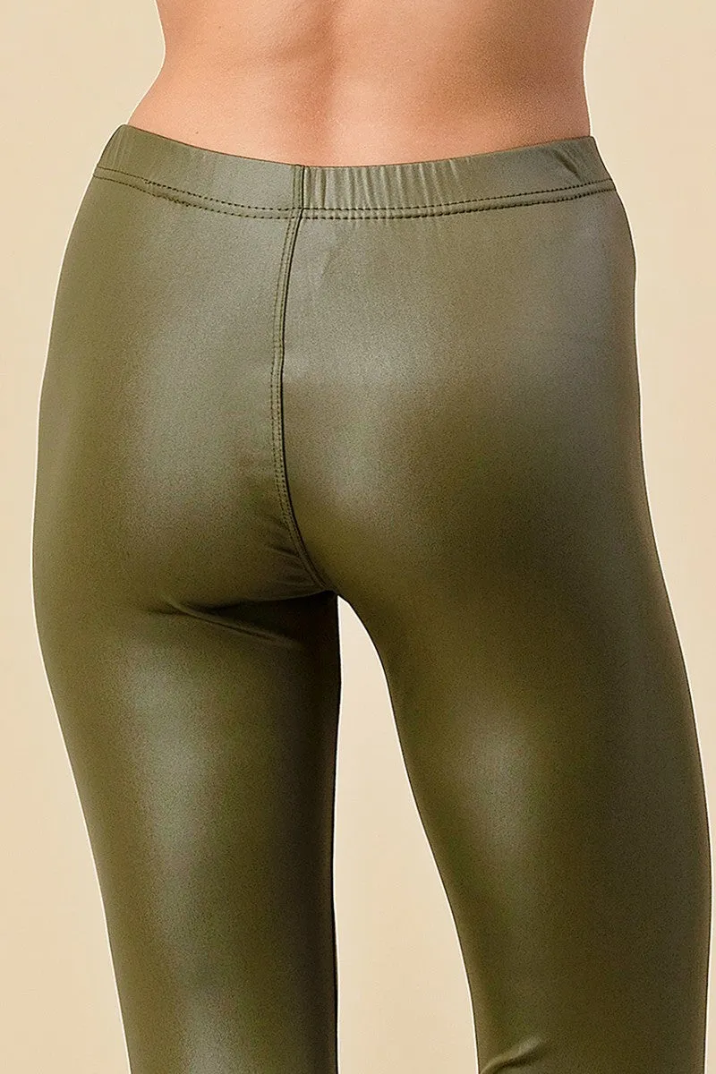 Vegan Leather Body Control Leggings