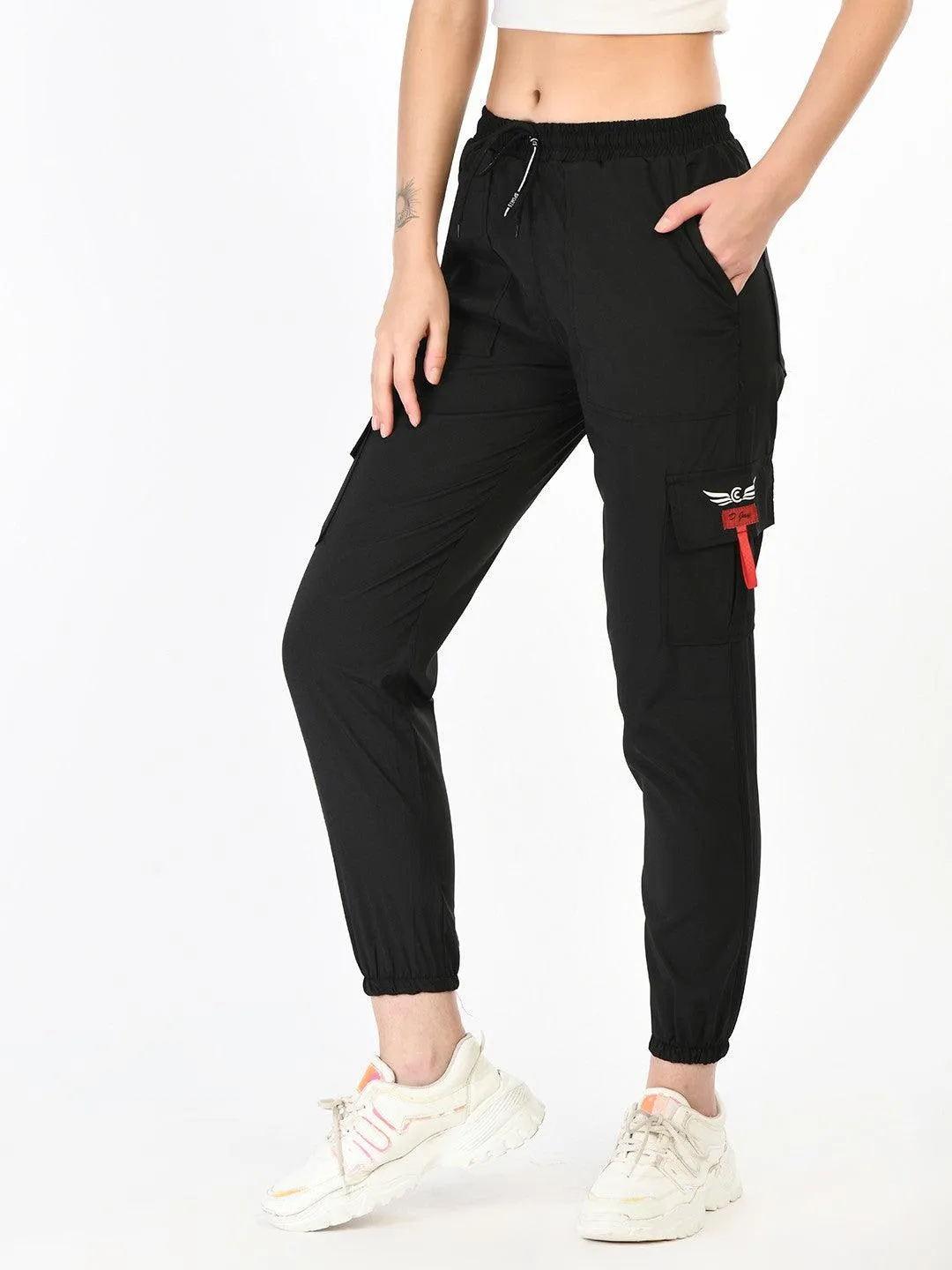 Women Black Solid Joggers