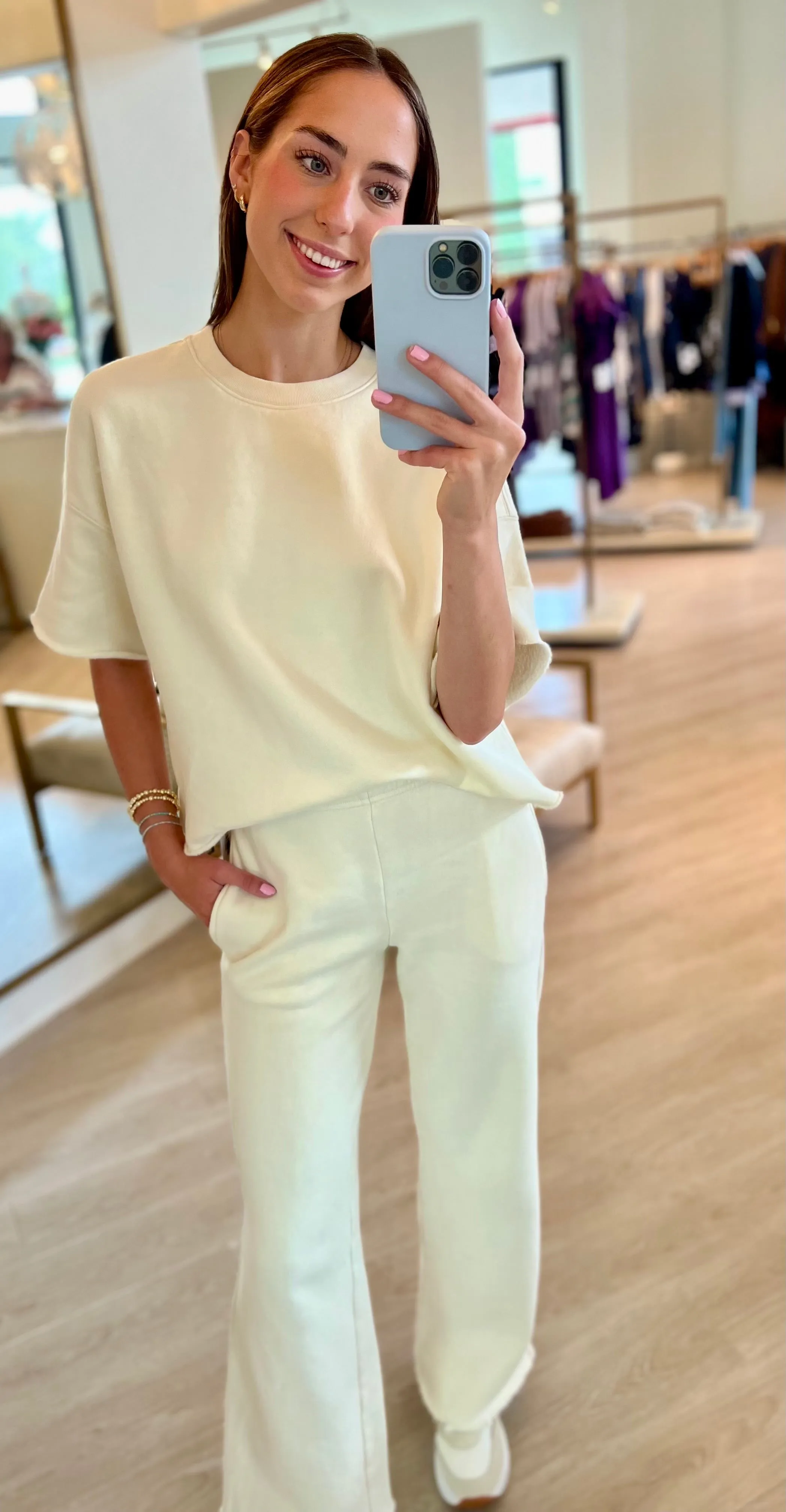 Xix8wfp002 Cream Wide Leg Pant