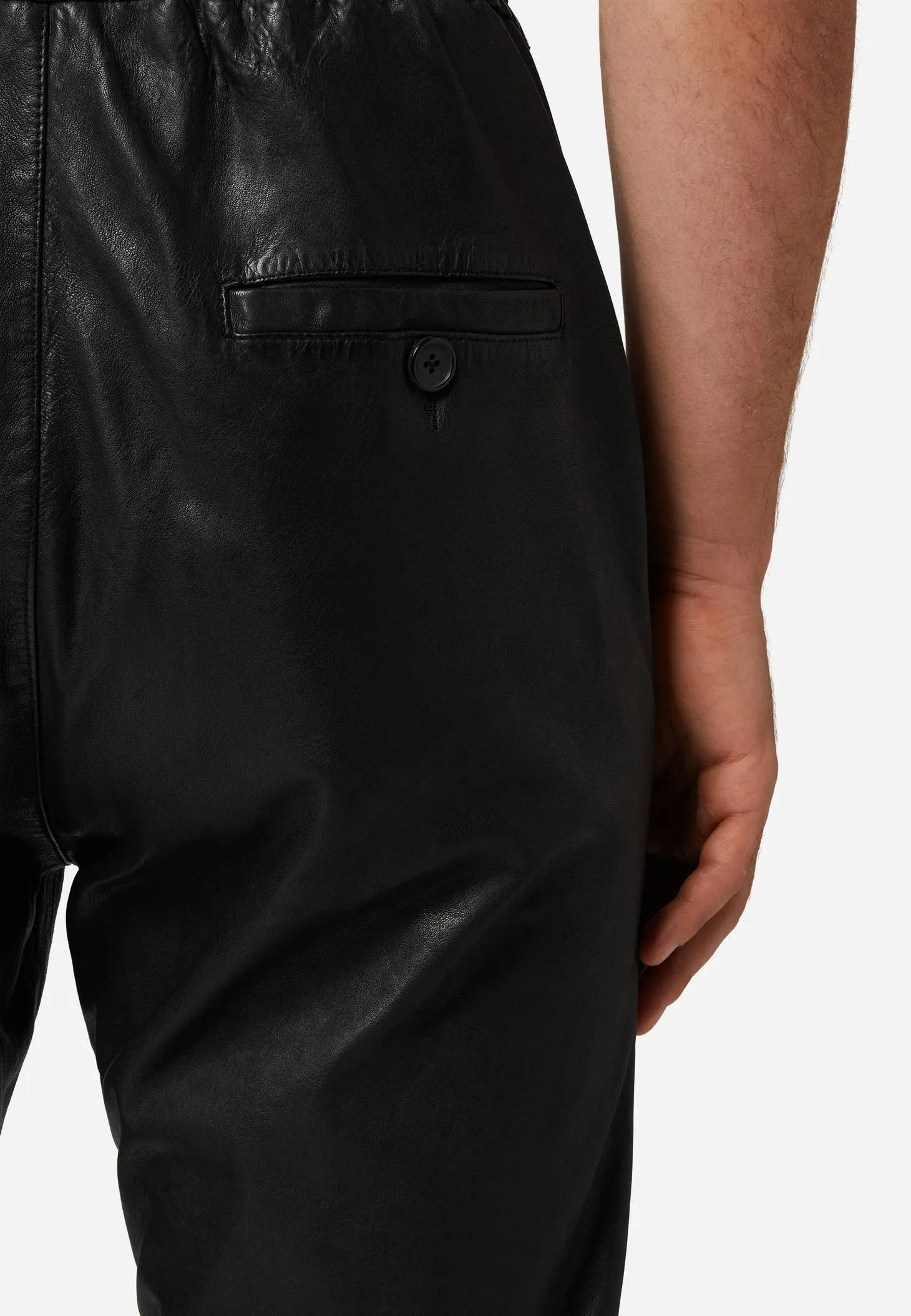 Yakil Men's Sheep Leather Jogger Pants